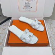 HM 26ss Oran Sandals Milk White Ostrich Leather 625088