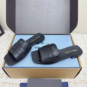Prada 2026 Square Toe Slippers Italian Leather 731000