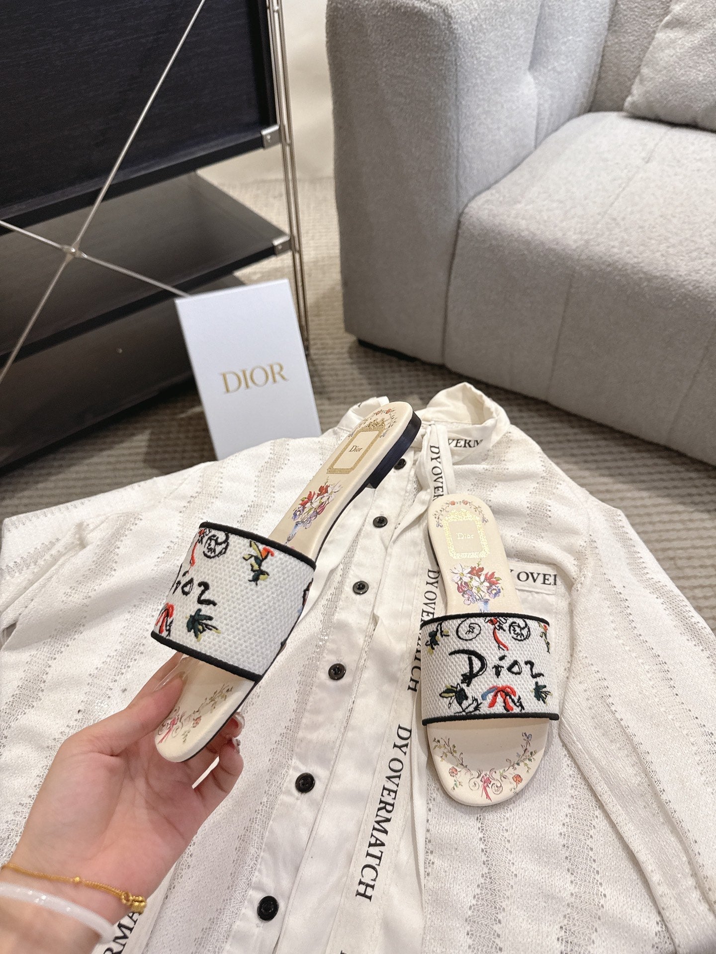 Dior 2026 Dway Slide Sandals Canvas 932089