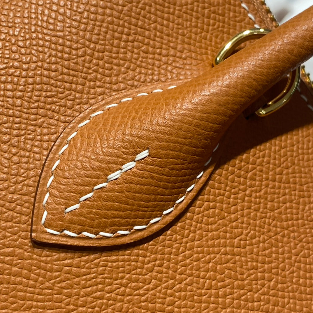 HM Bolide 25 Ginger Epsom Leather Gold Hardware 237402