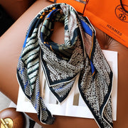 Dressage Tressage Scarf 140 CM Black Colorful Silk 404009
