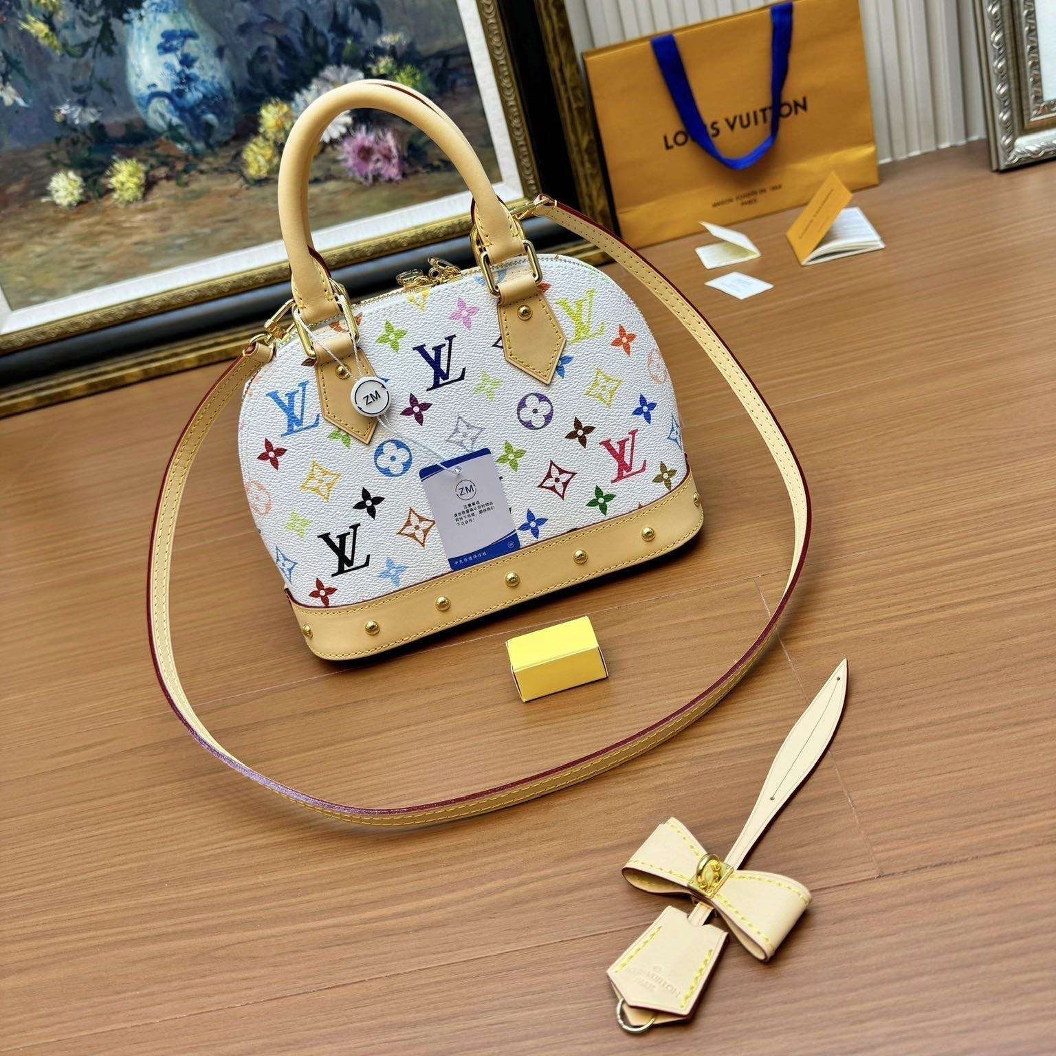 LV Alma BB 23cm White Multicolore Monogram Canvas 206011