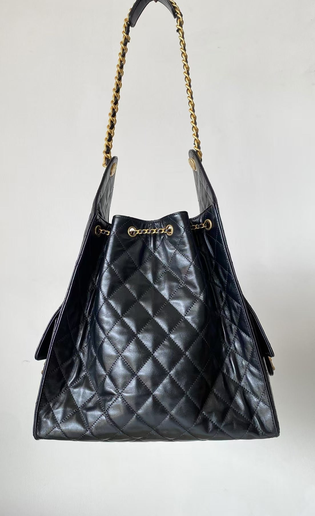 CC 25C Hobo Bags 40cm Black Calfskin