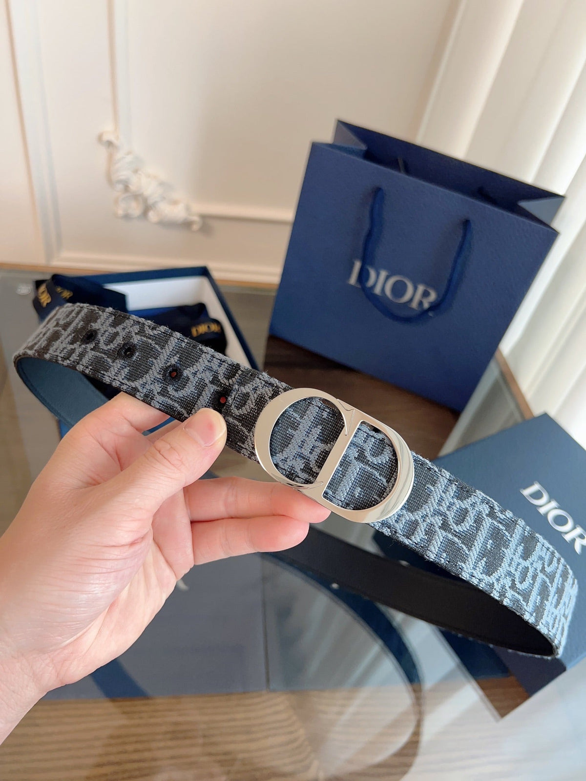 Dior 2026 Oblique Waist Belt 35mm Canvas 189414