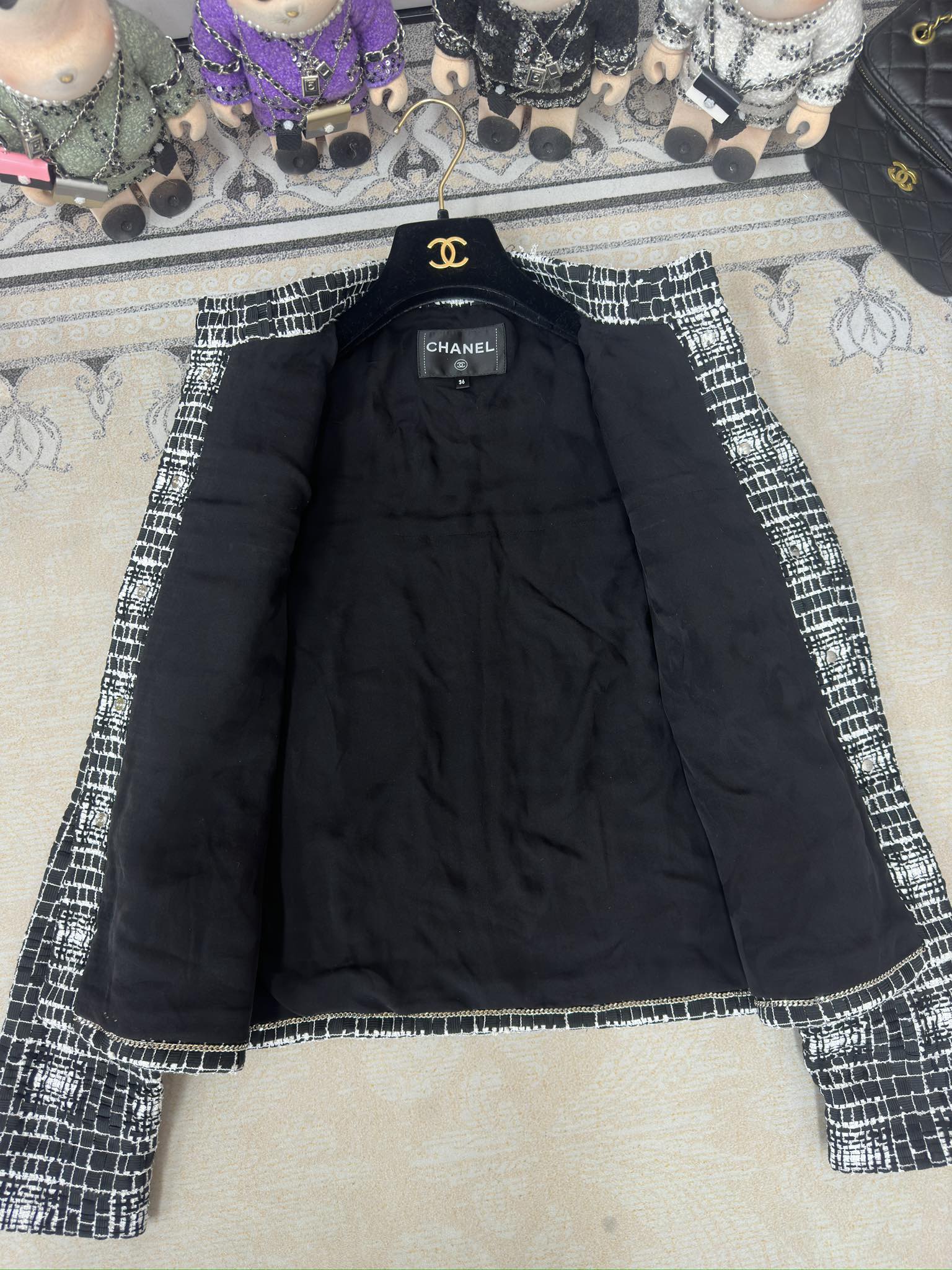 CC 25 Tweed Jacket Black Polyamide Cotton 251893