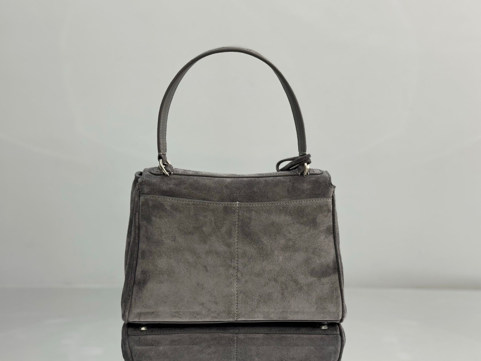 Balenciaga Small Bag 29 Gray Suede Sliver Hardware