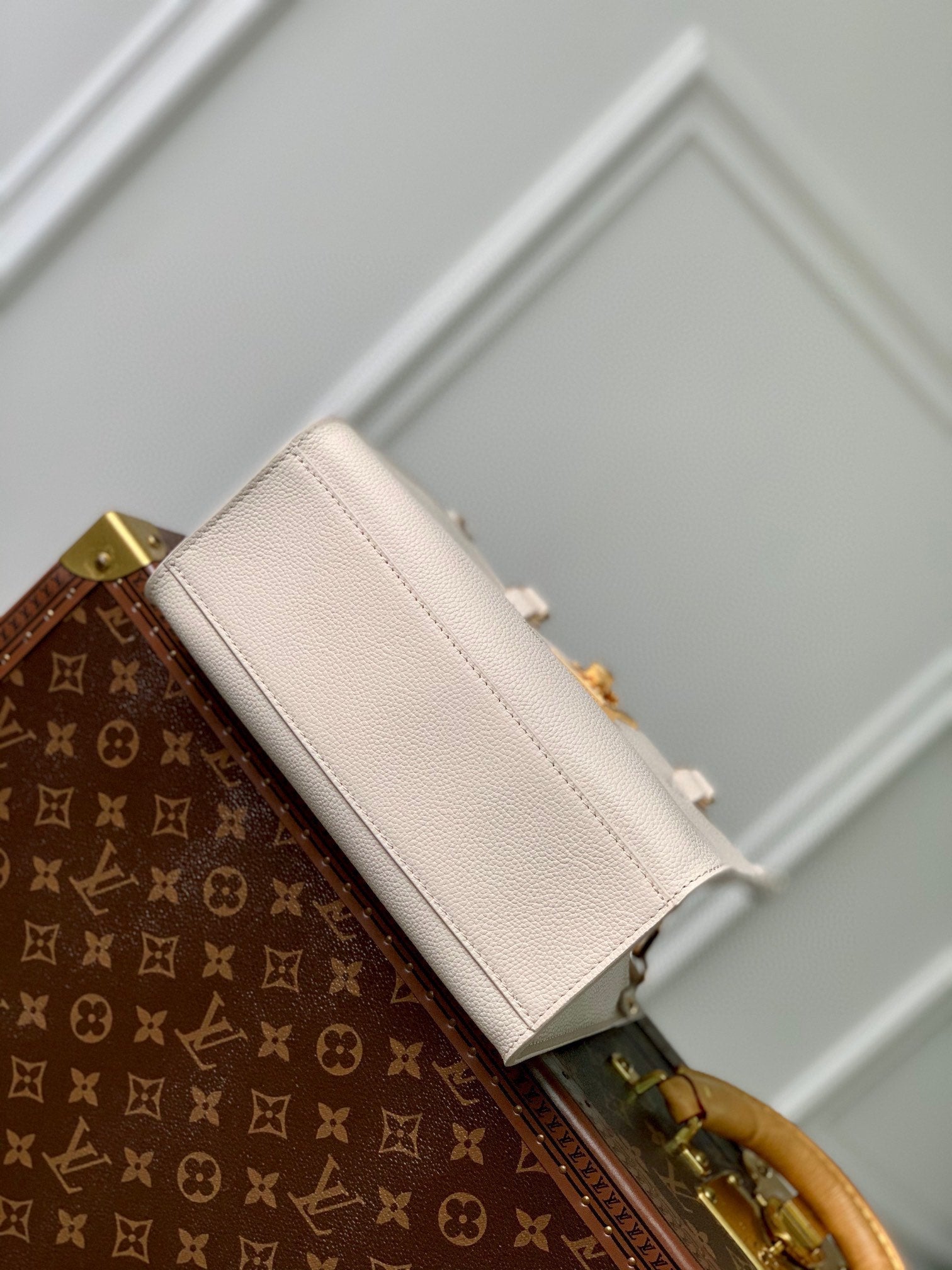 LV Lock&Go Bag White Gold Cowhide 240848