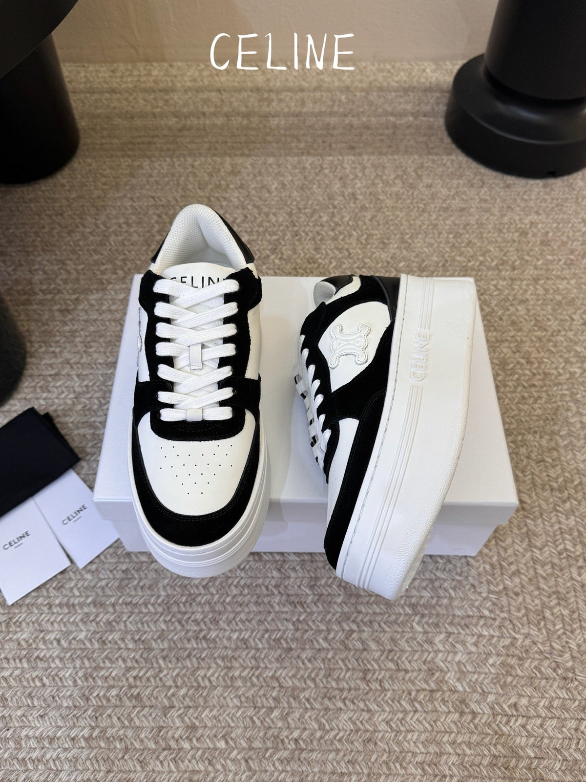 Celine 2026 Platform Sneakers 70mm Cowhide Suede 104873