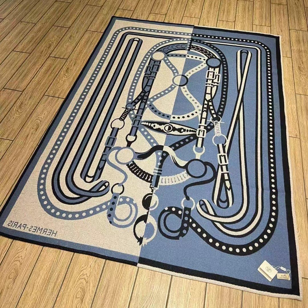 Grand Tralala Blanket Blue Wool Cashmere