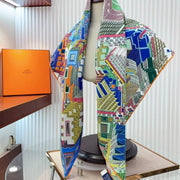Pantin City scarf 90 CM In Colorful Silk Twill  211113