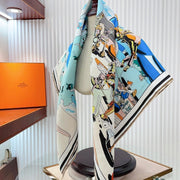 Locomotion Shawl 90 CM In Colorful Silk Twill  225469