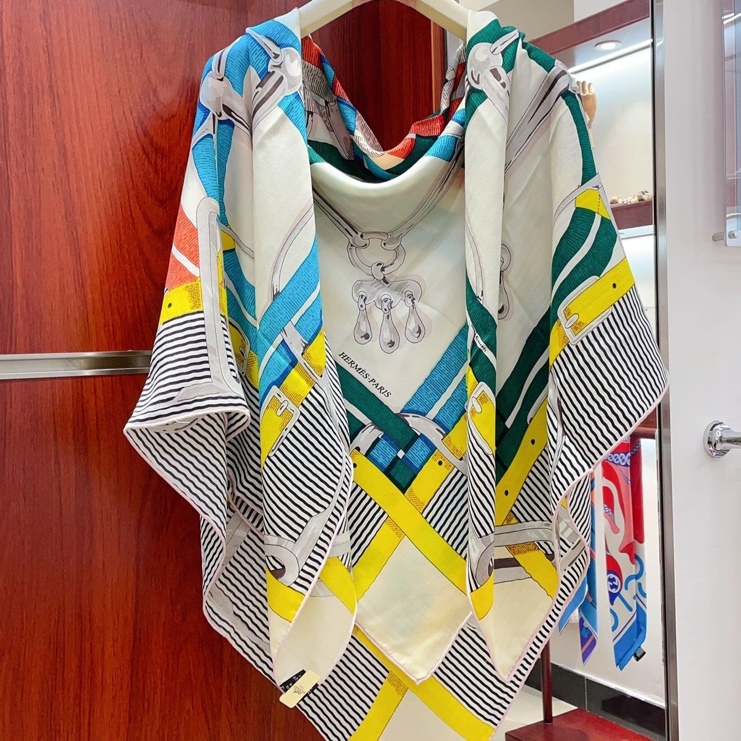 Mors a Jouets Chemise Shawl 140 CM In Colorful Silk And Cashmere 239531