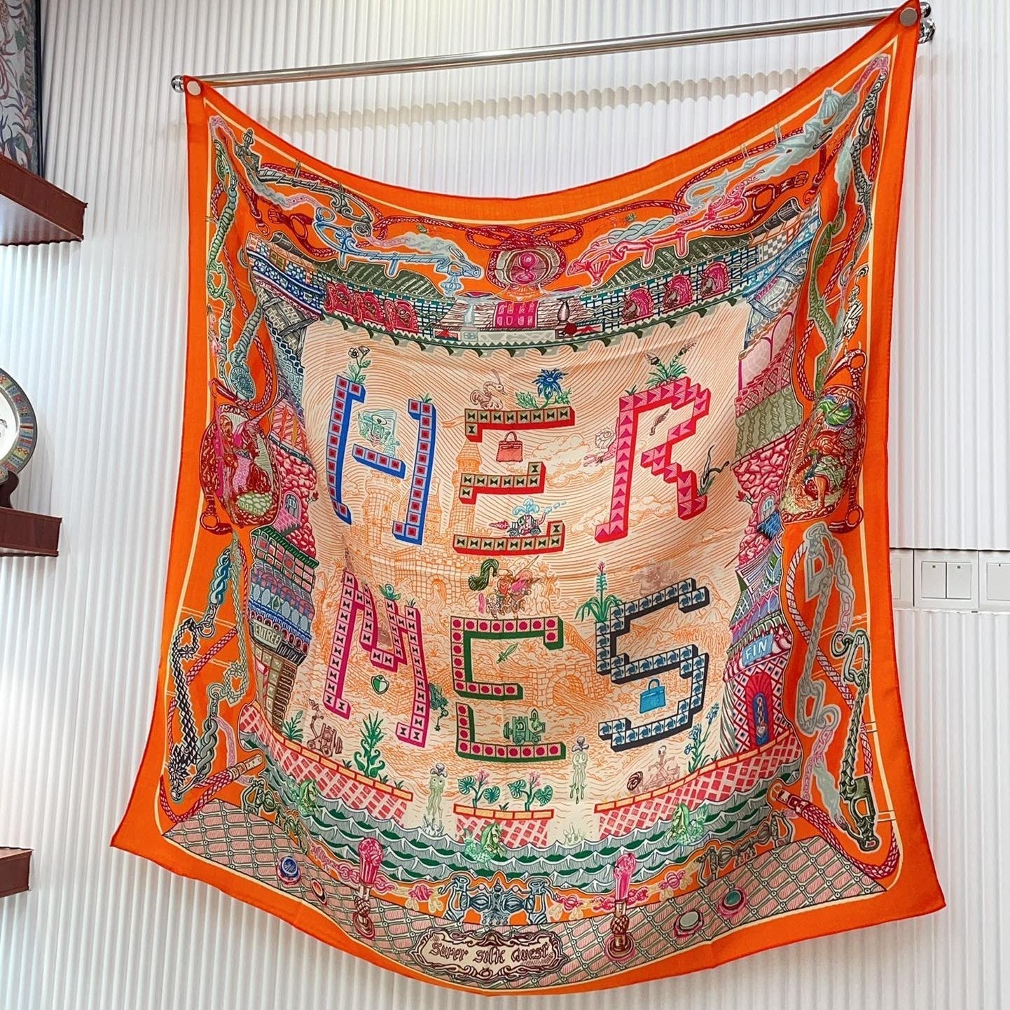 Gavroche Super Silk Quest Détail Scarf 140 CM In Colorful Cashmere 300441