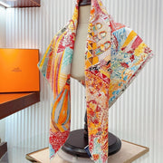 Les Folies Du Faubourg Scarf 90 CM In Colorful Silk Twill 304376