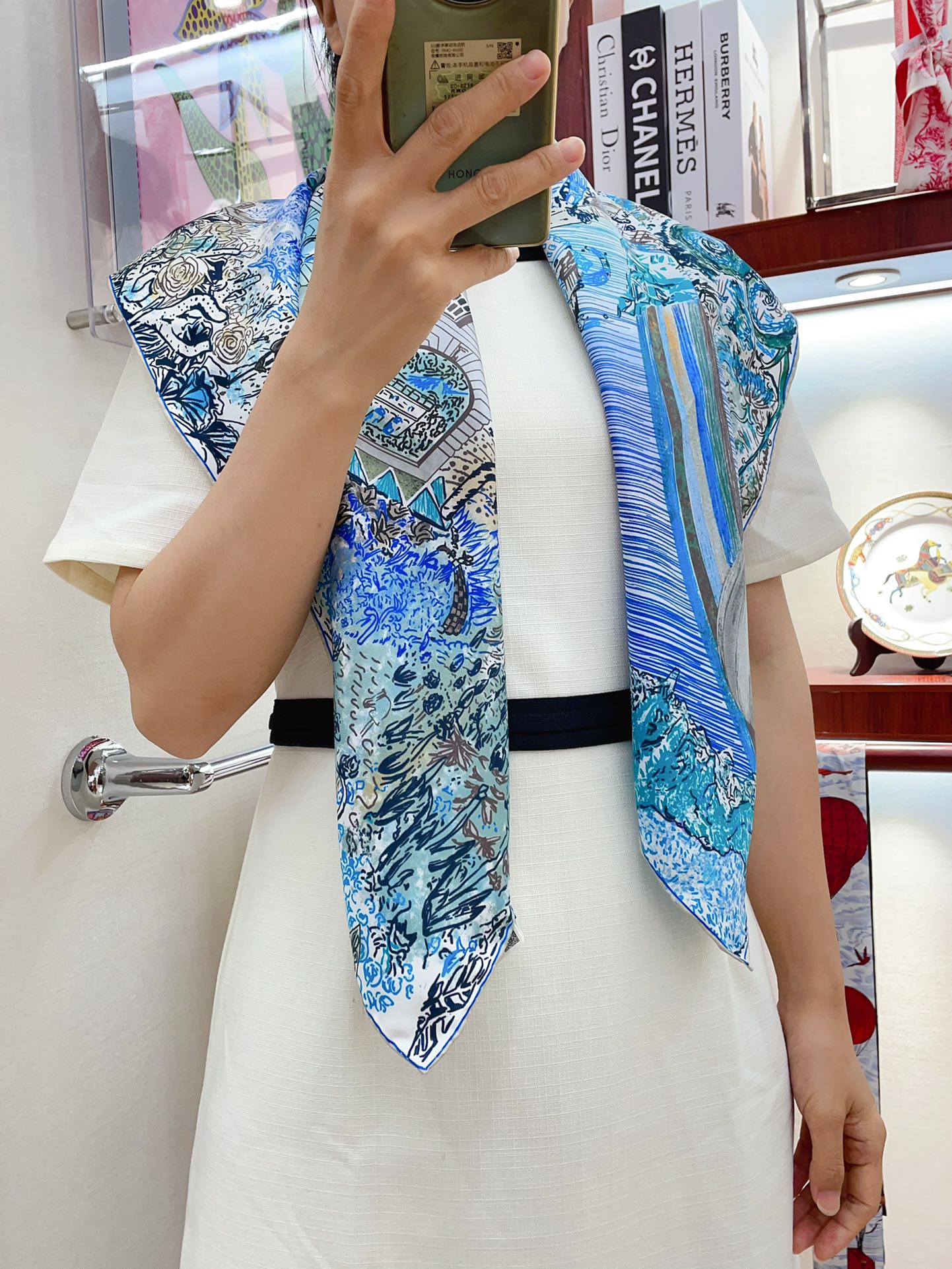 Les Folies Du Faubourg Scarf 90 CM In Colorful Silk Twill 304377