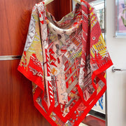Animapolis Scarf Limited Edition 140 CM In Colorful Cashmere And Silk 306573