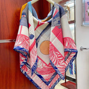 Cavalier en Formes shawl 140 CM In Pink Colorful Cashmere And Silk 331714