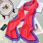 CC Scarf 200 CM In Red Mix Blue Silk 357901