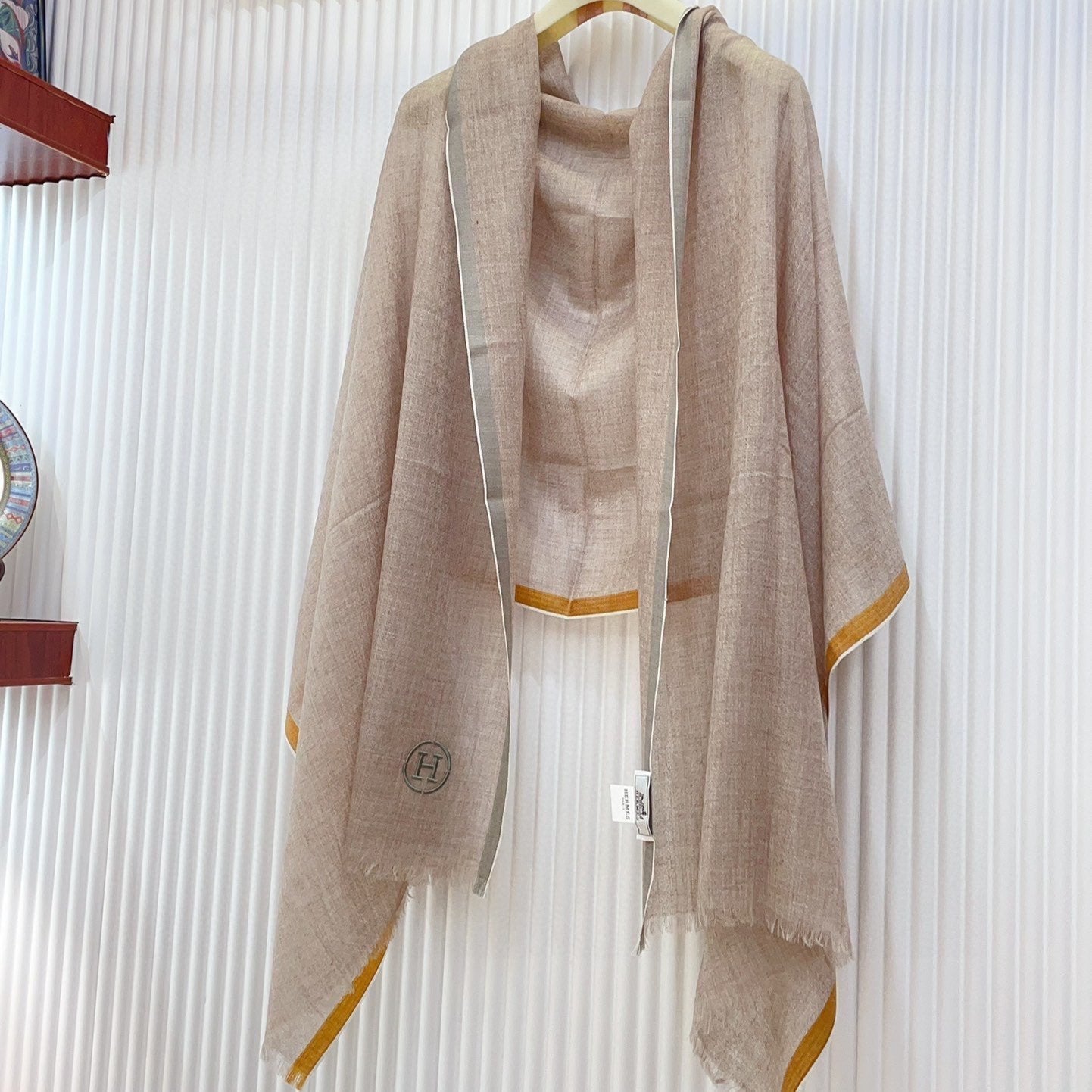 SCARF 180 CM IN CAMEL BROWN CASHMERE 388146