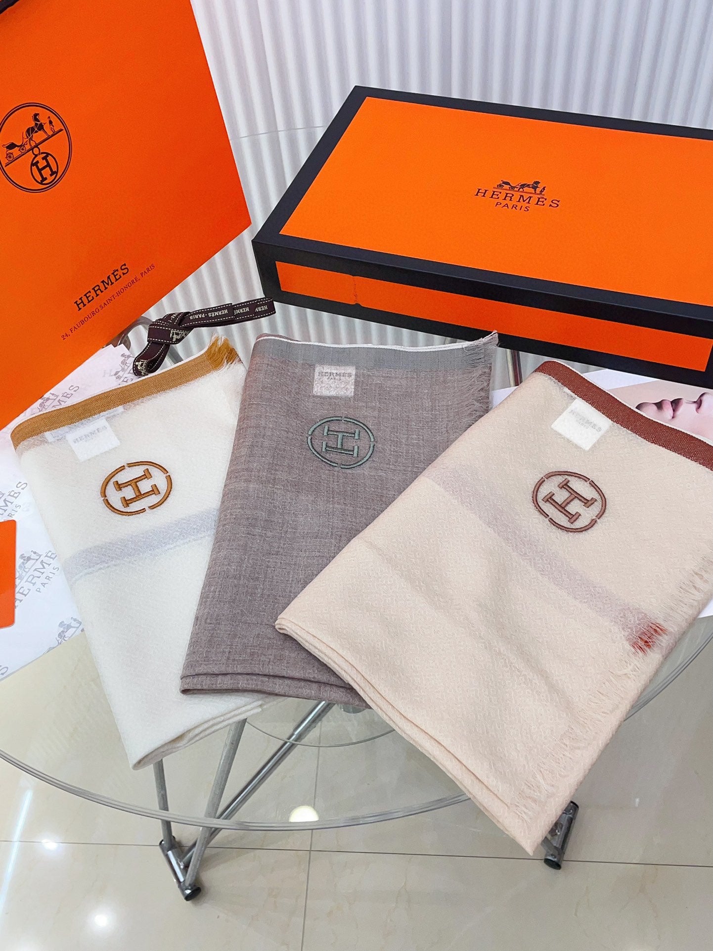 SCARF 180 CM IN CAMEL BROWN CASHMERE 388146