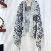 CC Scarf 180 CM In Grey Black Cashmere  419805