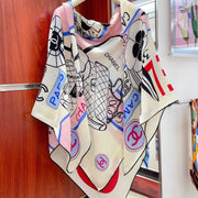 CC Square Scarf 140 CM In Colorful Cashmere Silk 419810