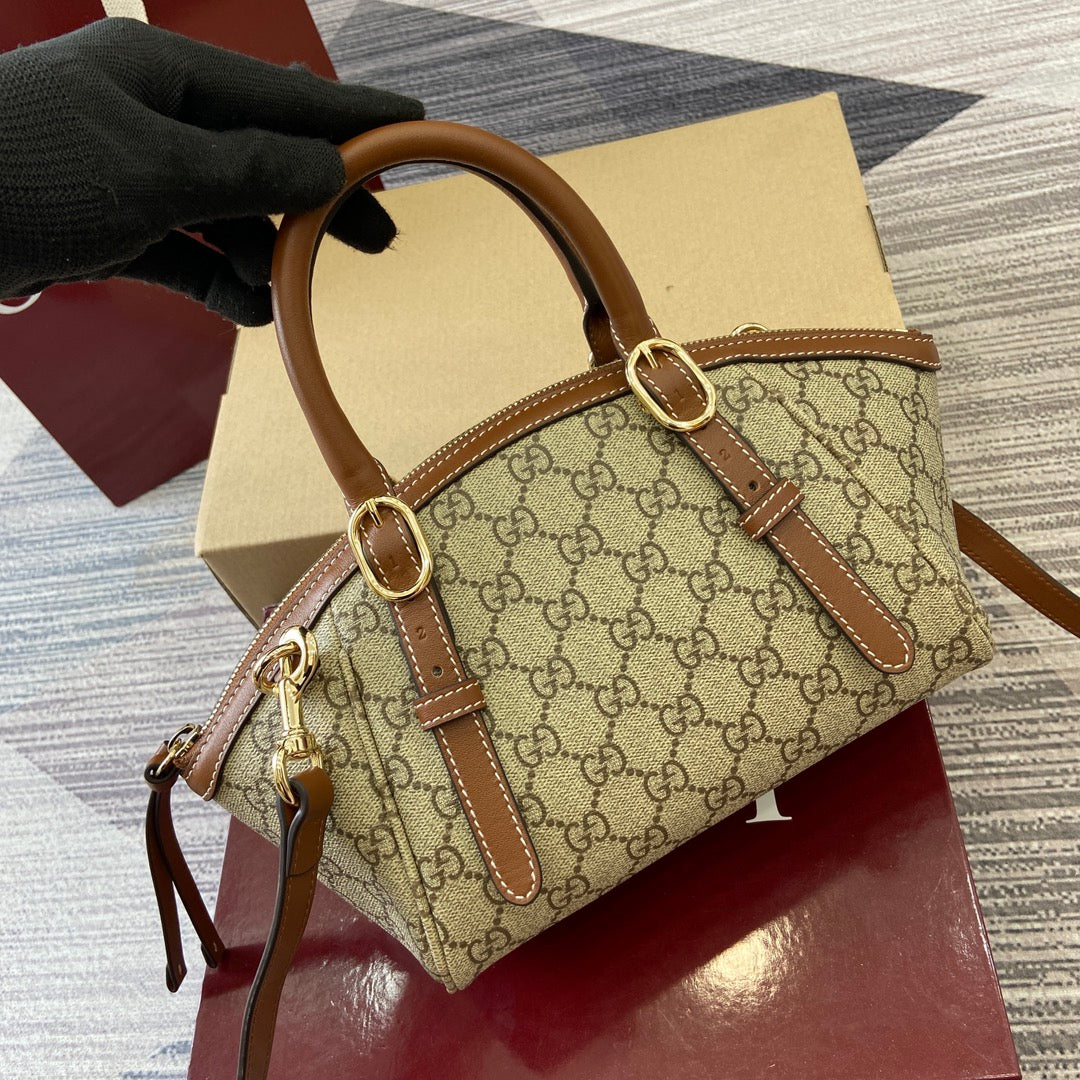 GG Padlock 31 Bag Beige Brown Canvas Leather 339644