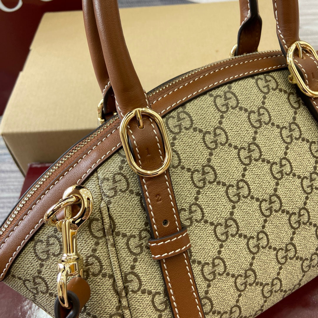 GG Padlock 31 Bag Beige Brown Canvas Leather 339644