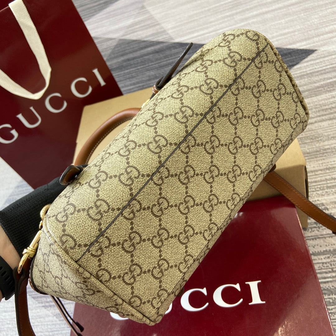 GG Padlock 31 Bag Beige Brown Canvas Leather 339644