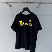 Fendi 25 Baguette Print Round Neck Short Sleeves Black Cotton
