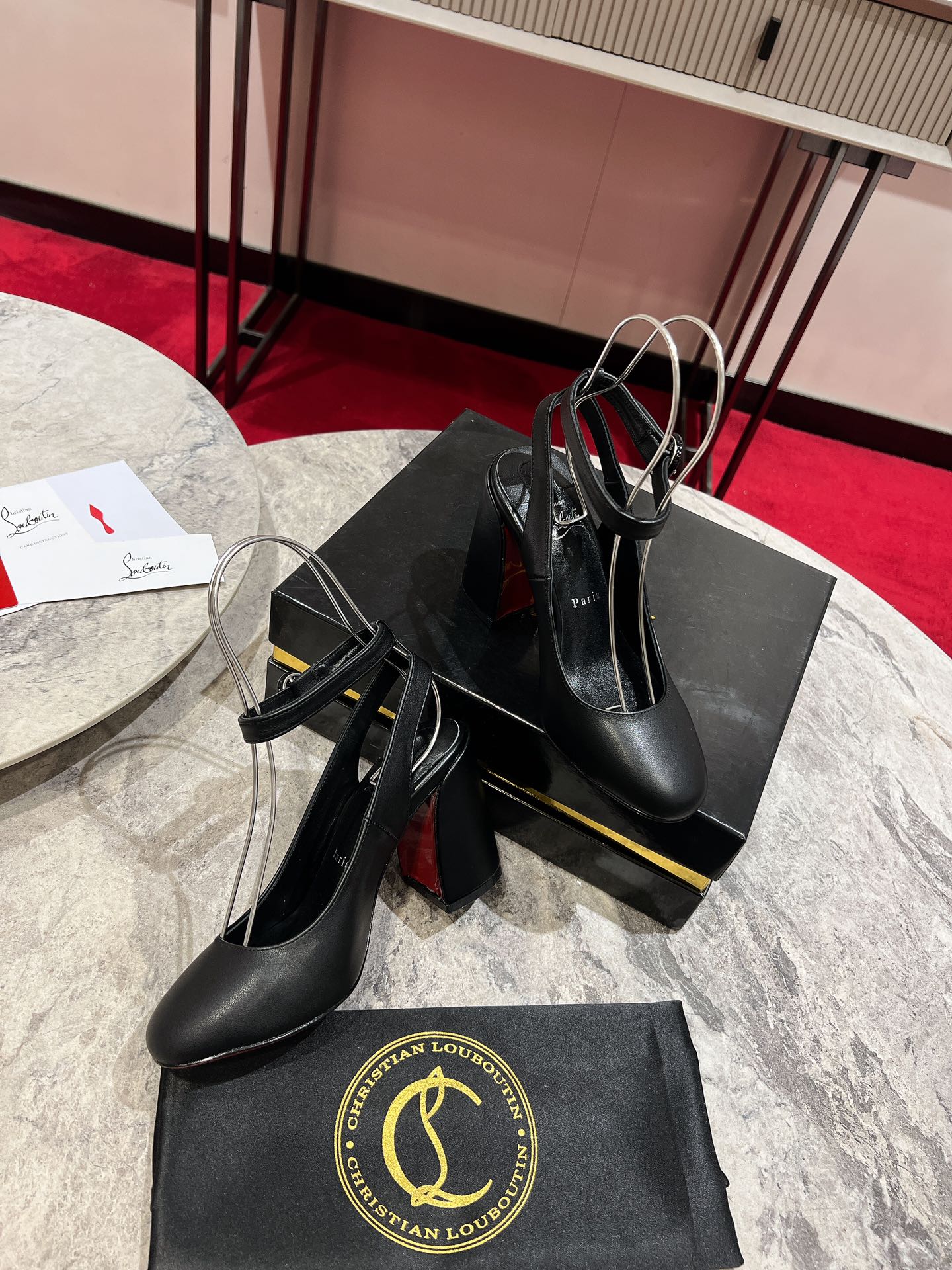 CL Miss Sab Sling Pumps 85mm Nappa Leather Black