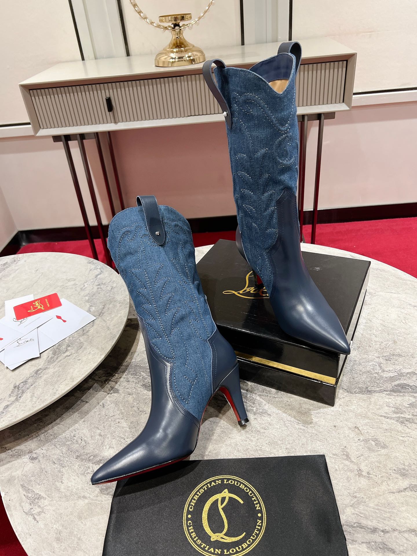 CL Santiabooty 85 Mm Low Boots Nappa Leather And Denim