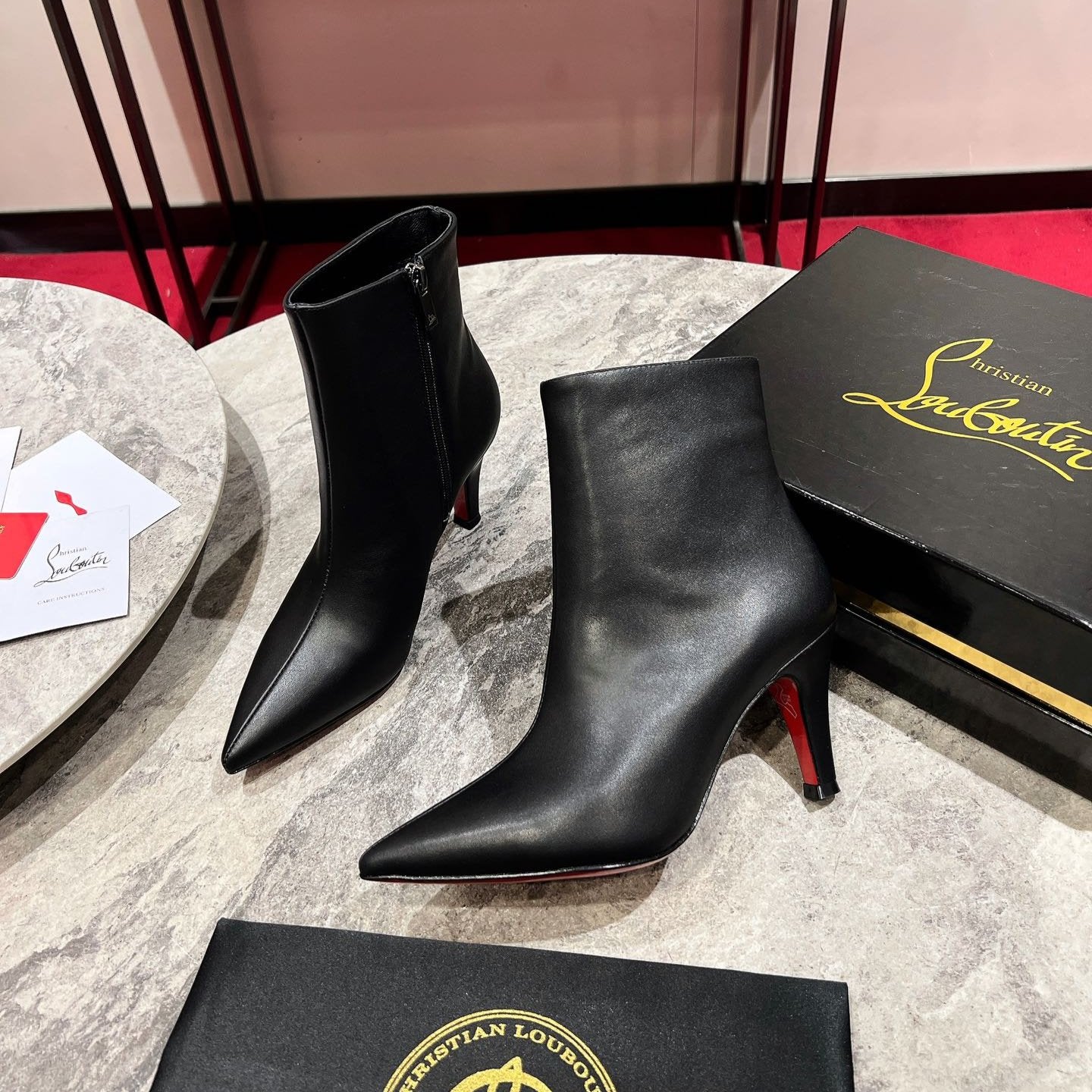 CL Vibella Booty 85Mm Low Boots Calf Leather Black