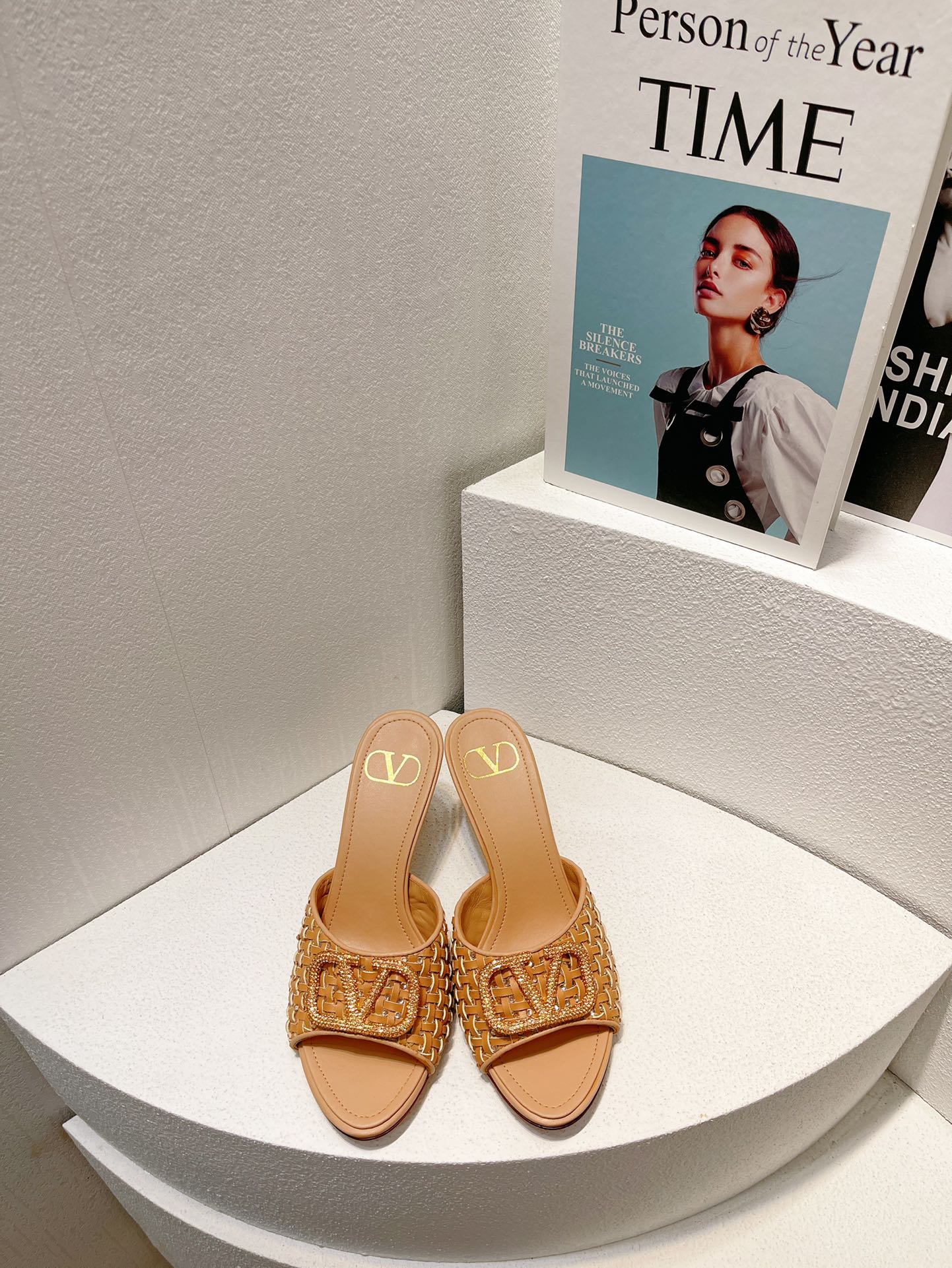 VT High Heeled Sandals Pure Brown Sheepskin 292789