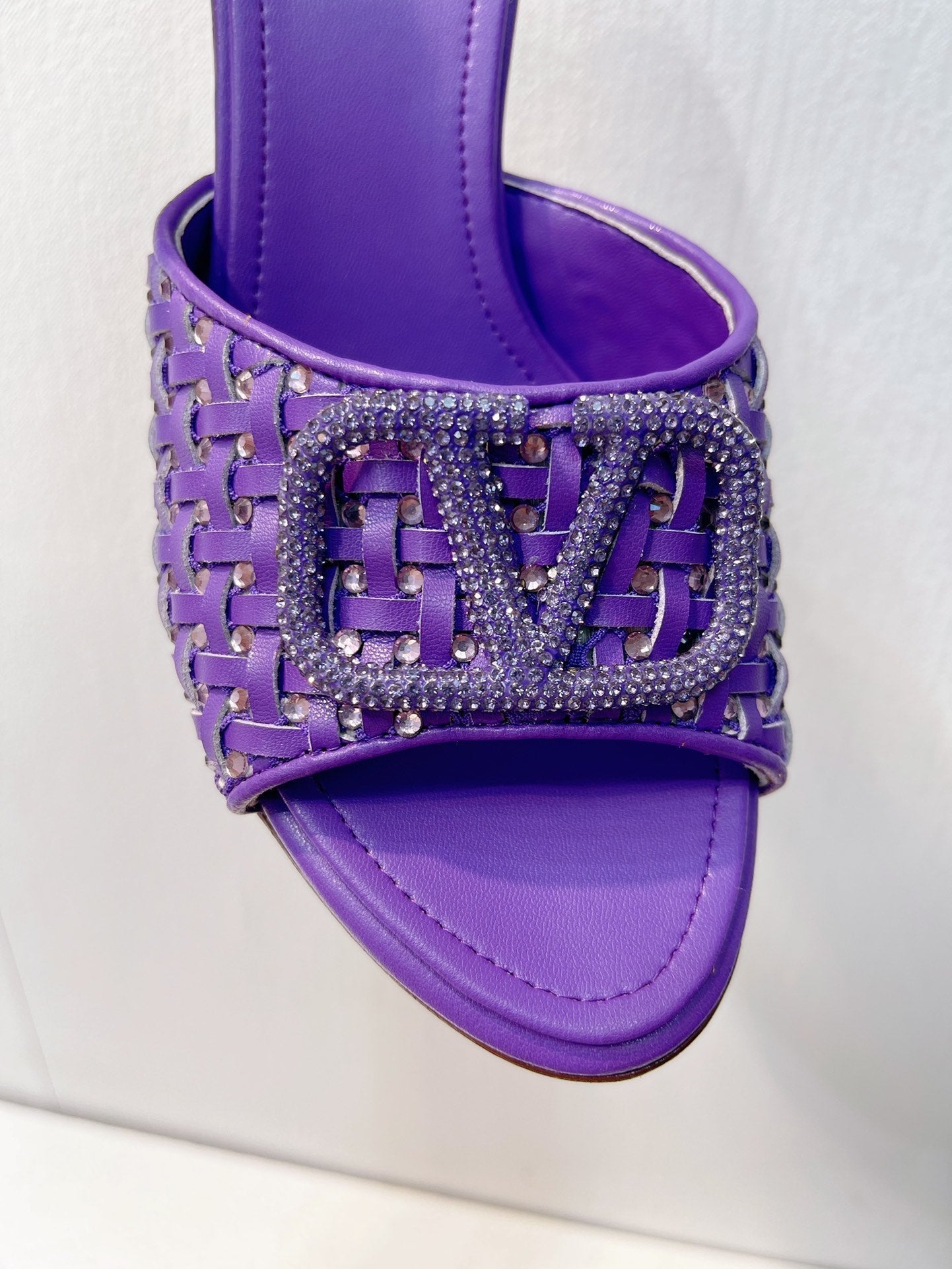 VT High Heeled Sandals Purple Sheepskin 292792