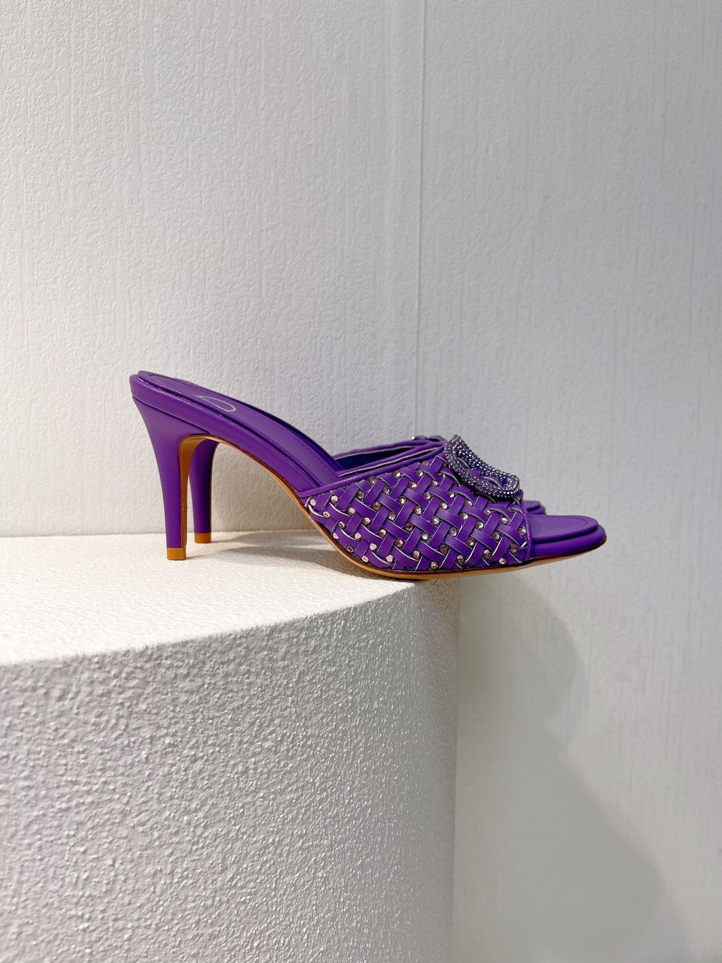 VT High Heeled Sandals Purple Sheepskin 292792