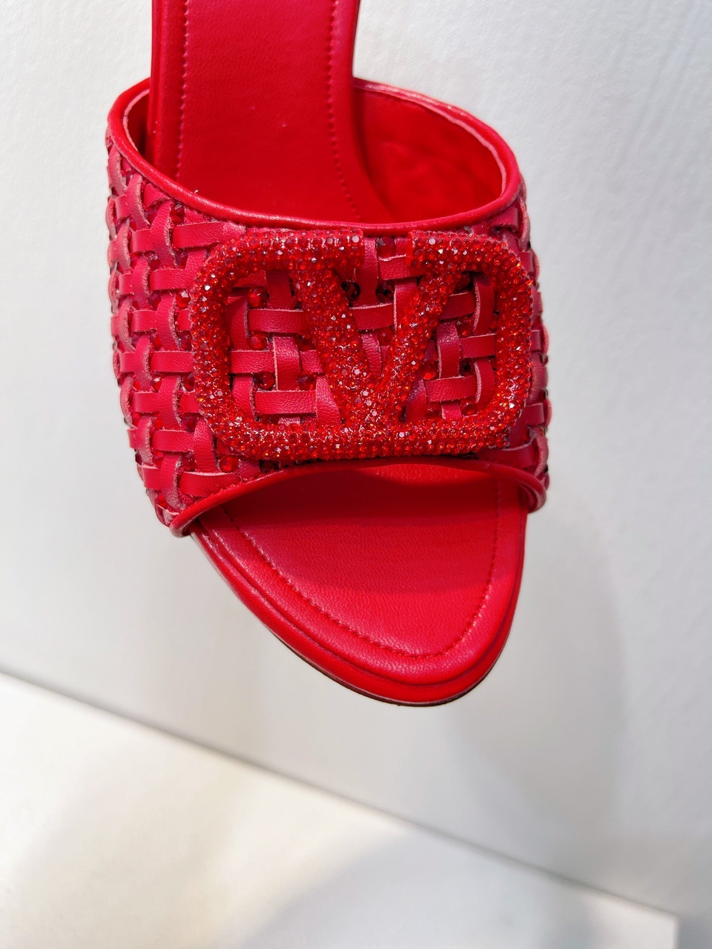 VT High Heeled Sandals Red  Sheepskin 292797