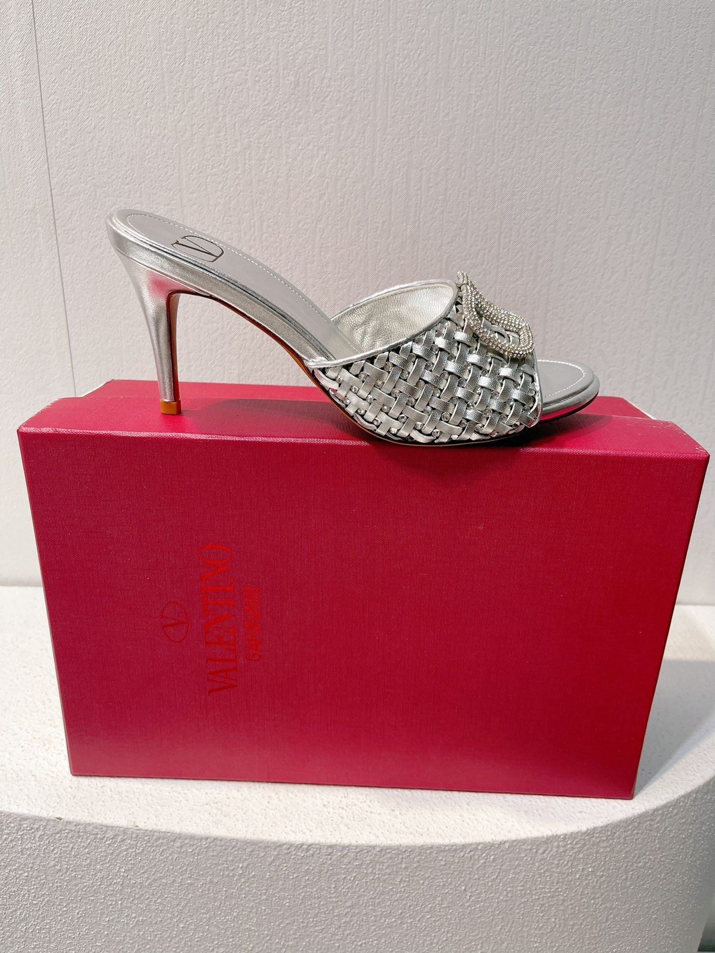 VT High Heeled Sandals Silver  Sheepskin 292798