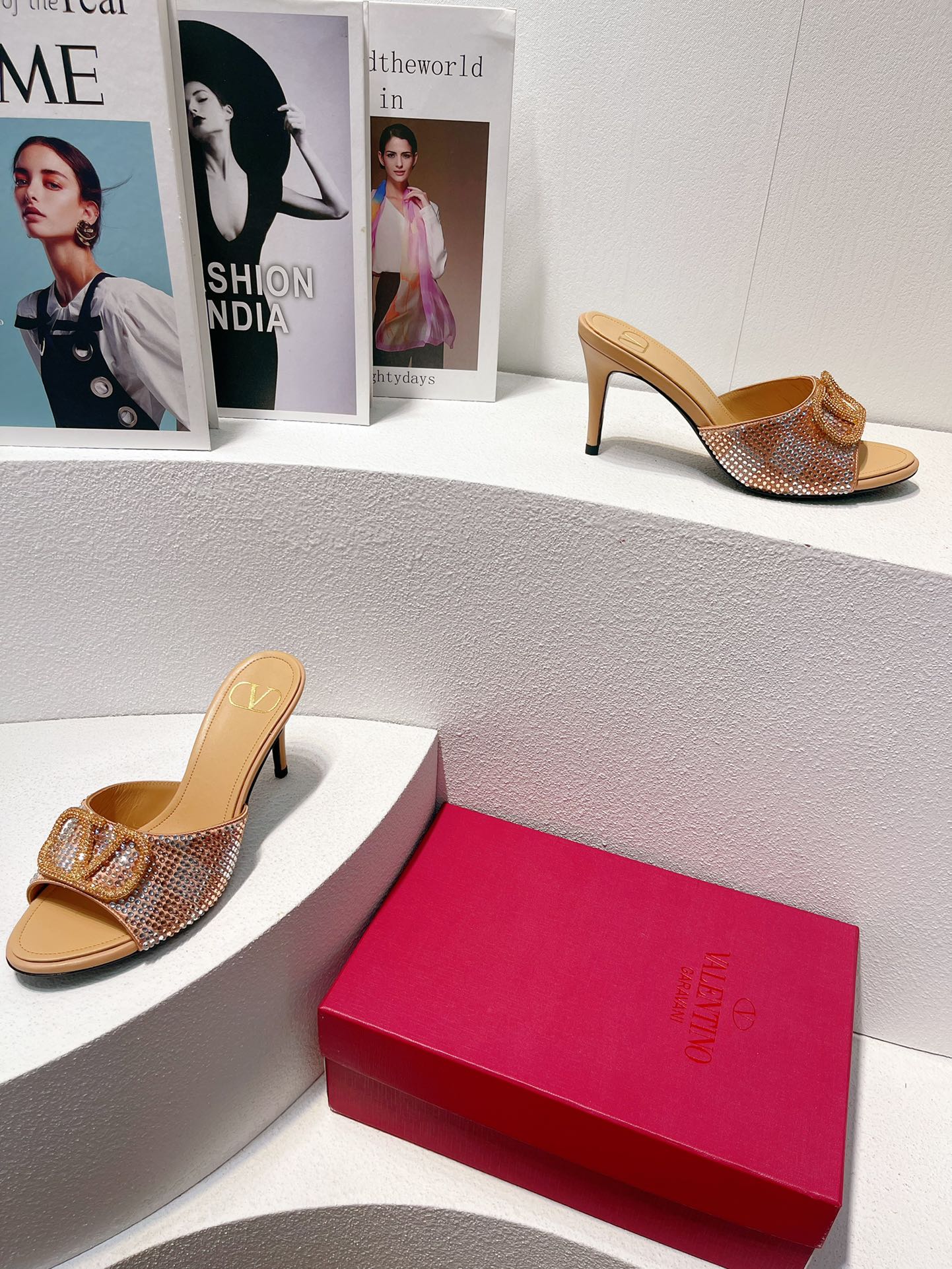 VT High Heeled Sandals Marigold Sheepskin 292833