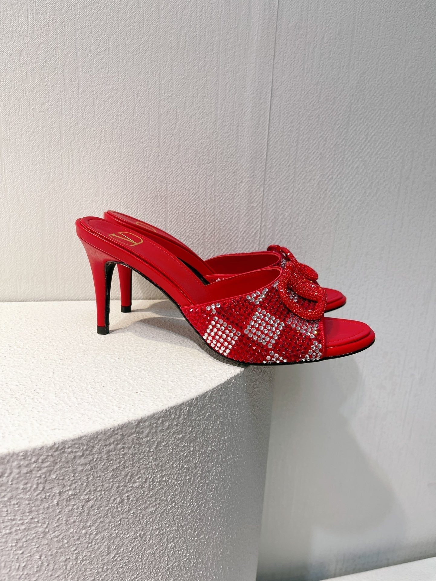 VT High Heeled Sandals Cherry Red  Sheepskin 292838