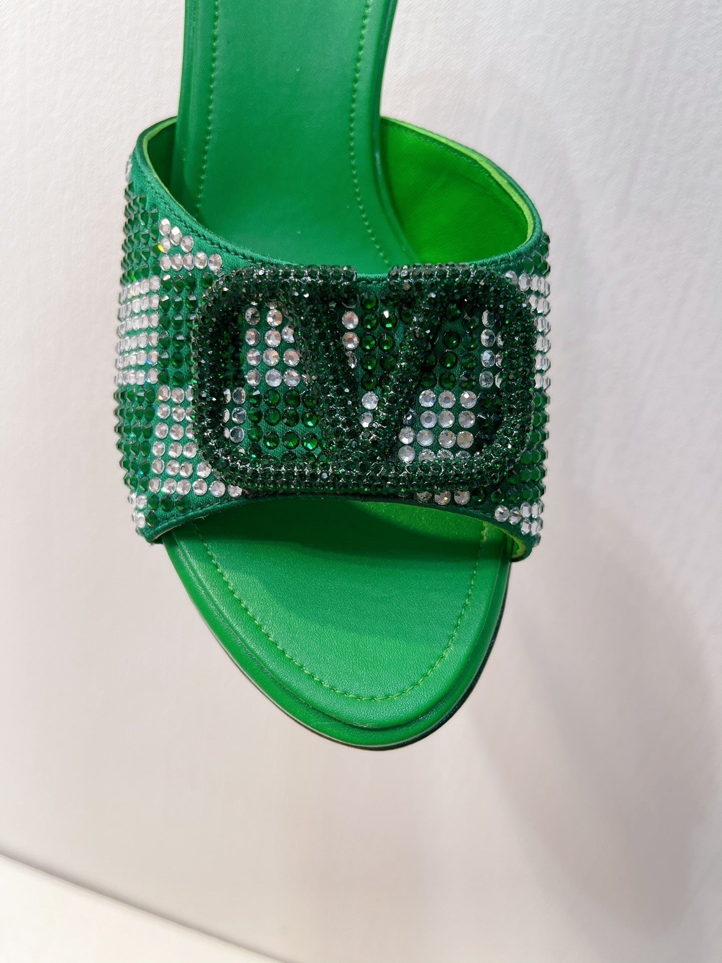 VT High Heeled Sandals Green Sheepskin 292840