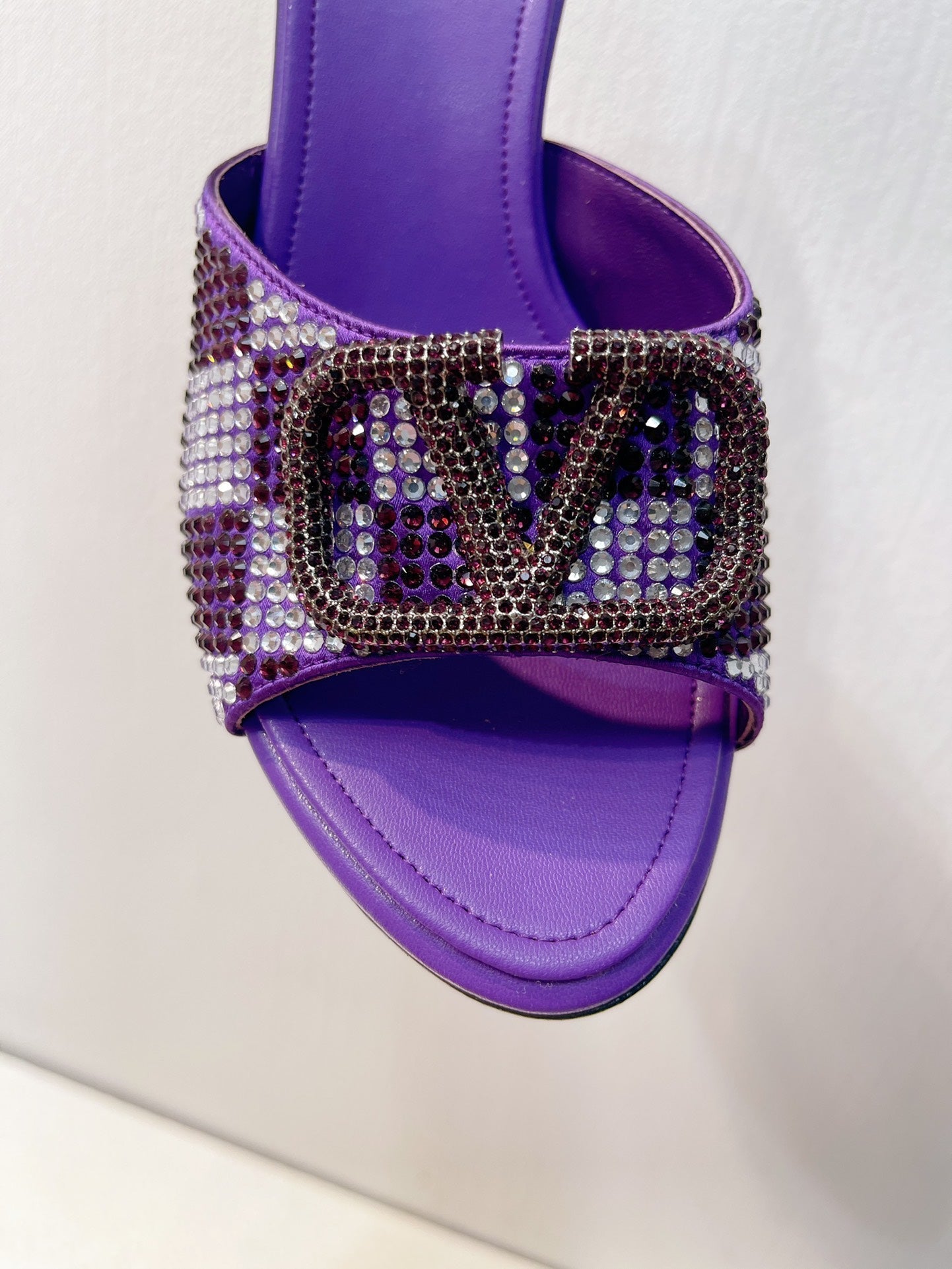 VT High Heeled Sandals Purple Sheepskin 292841