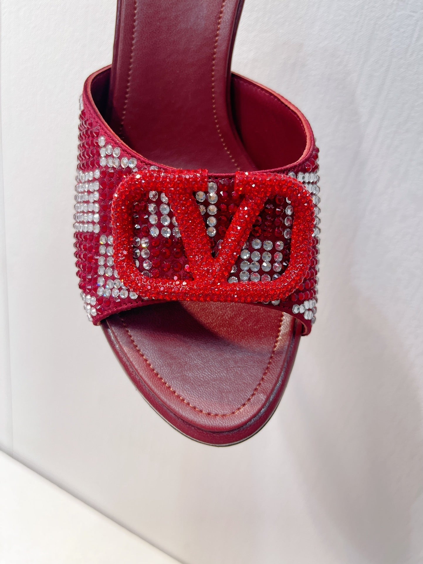 VT High Heeled Sandals Ruby Red Sheepskin 292842