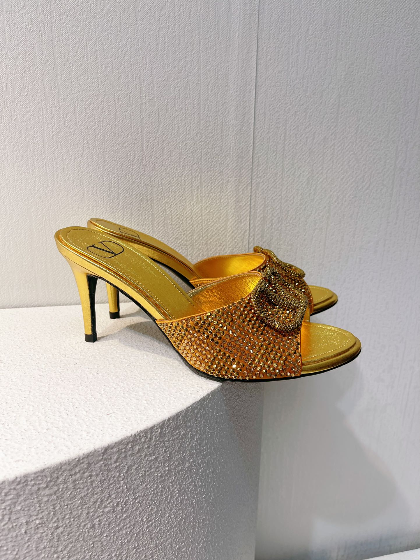 VT High Heeled Sandals Gold Sheepskin 292843