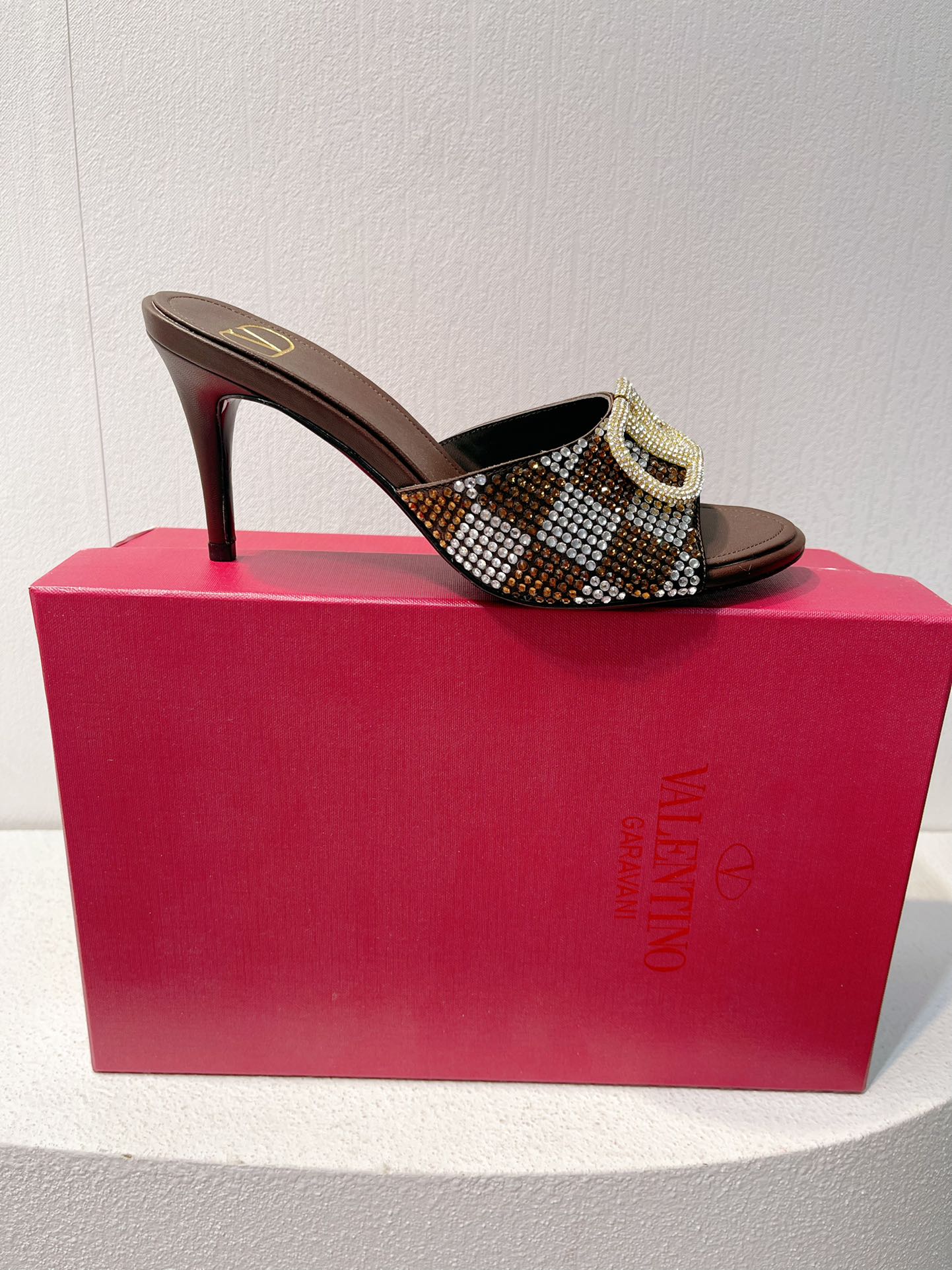 VT High Heeled Sandals Brown Sheepskin 292848