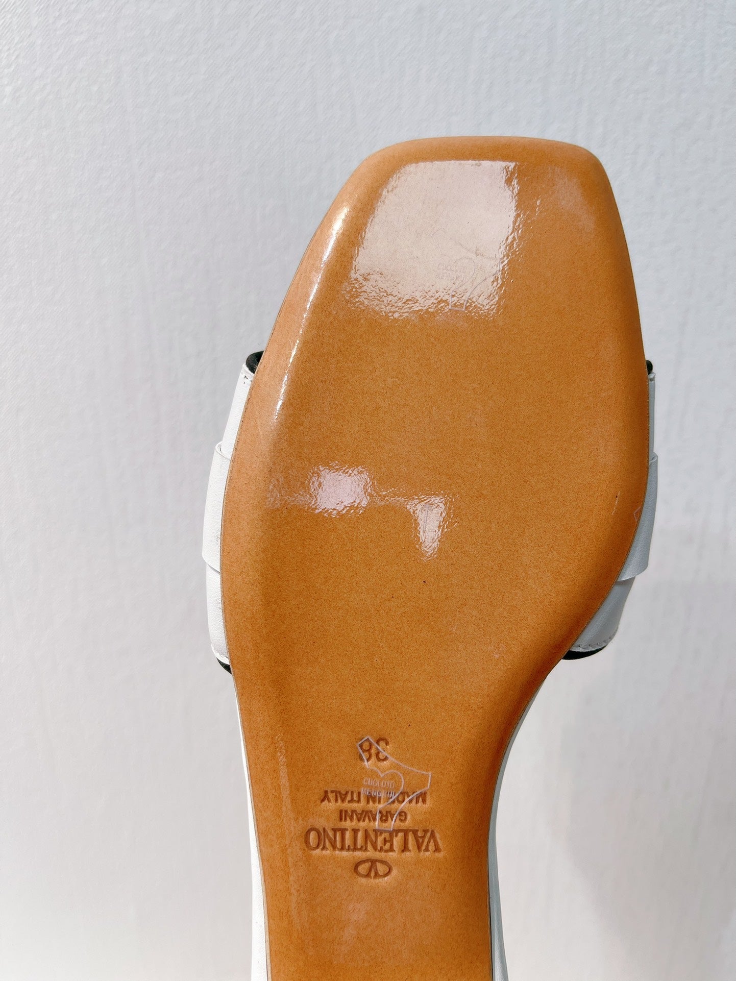 VT Moon Slides in Leather White Cowhide 292865