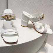 VT Heeled Sandal White Cowhide 292878