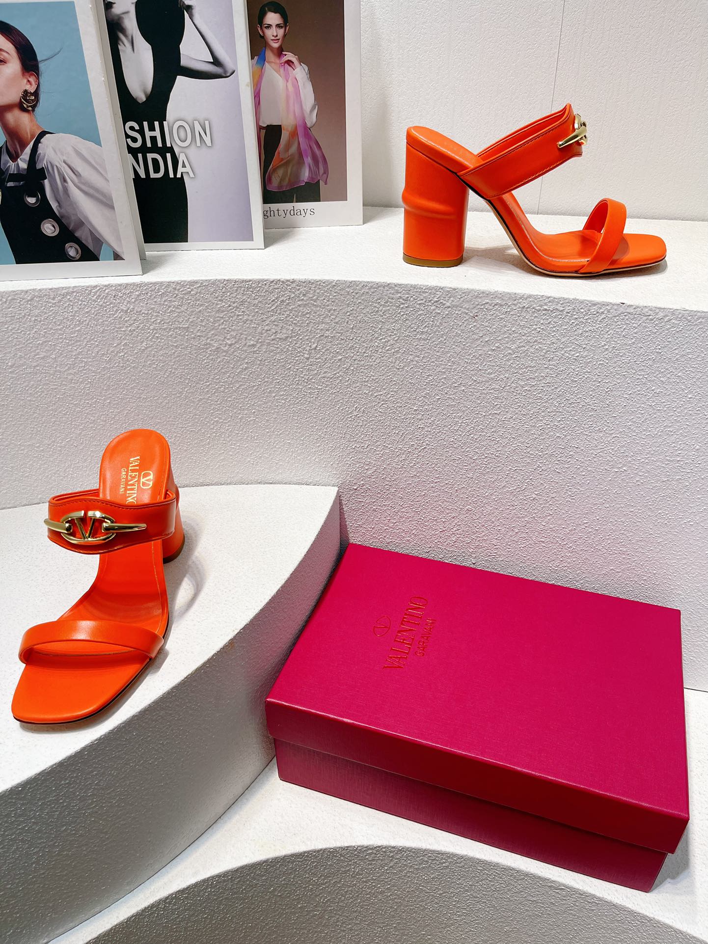 VT Heeled Sandal Fire Cowhide 292881