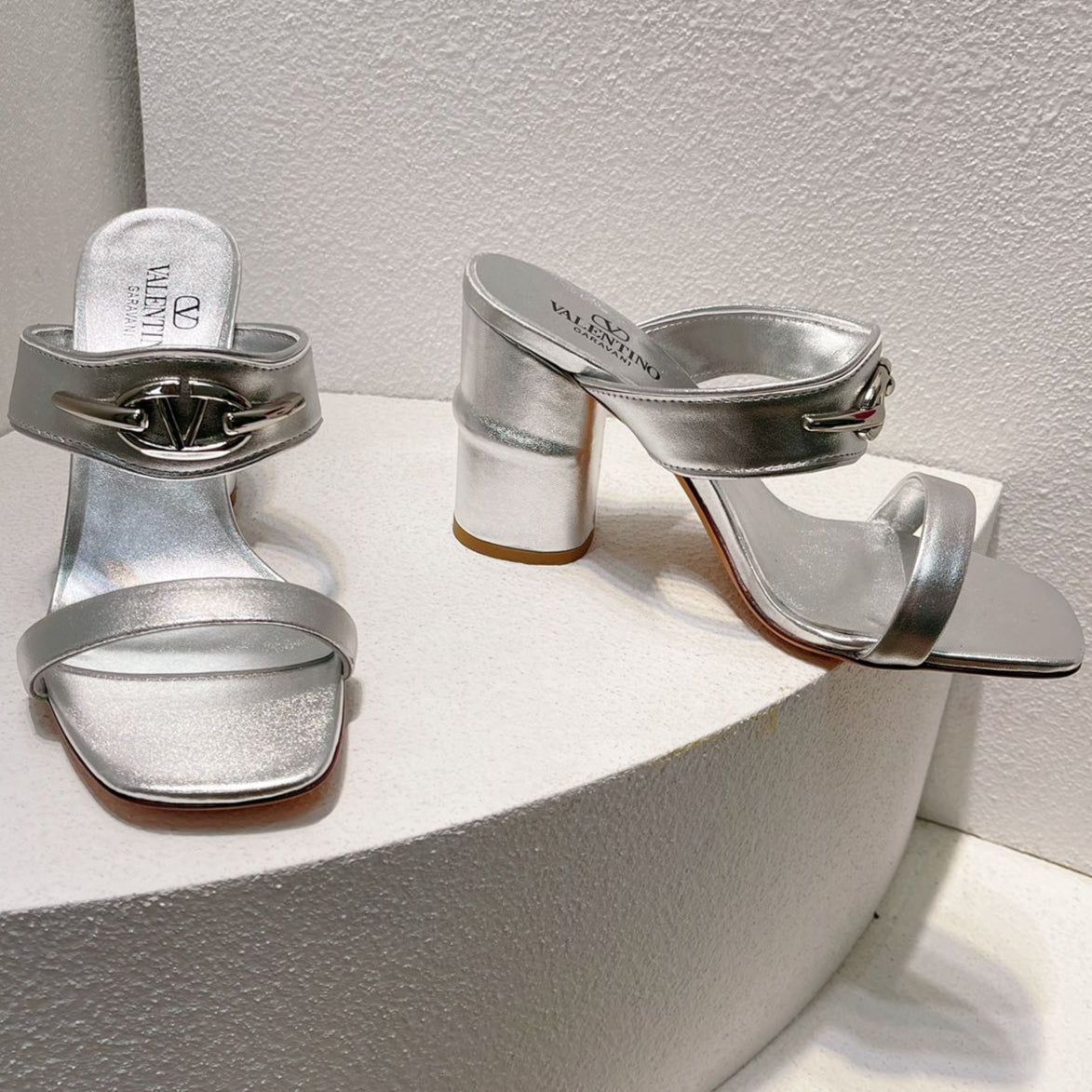 VT Heeled  Sandal Silver Cowhide 292883