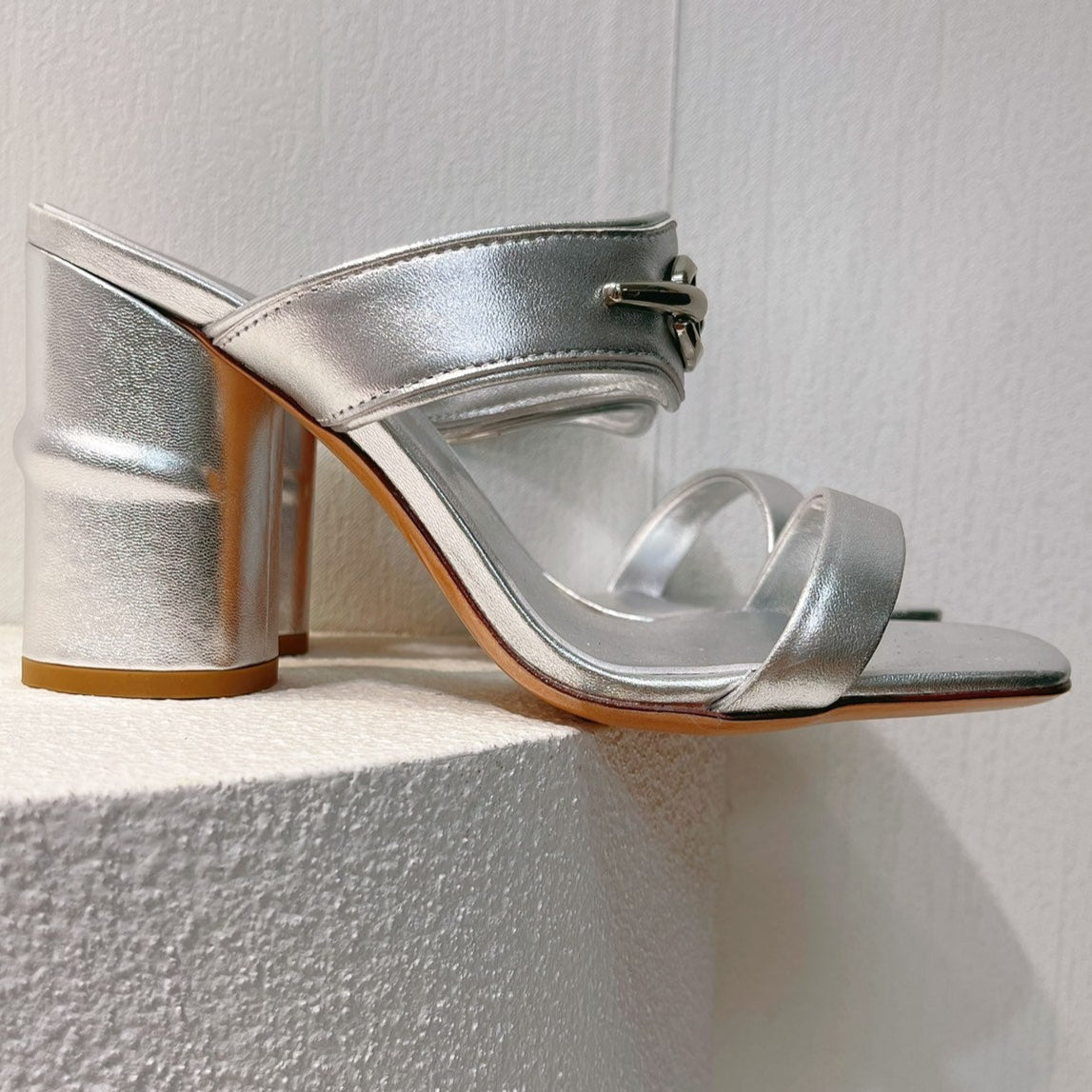VT Heeled  Sandal Silver Cowhide 292883